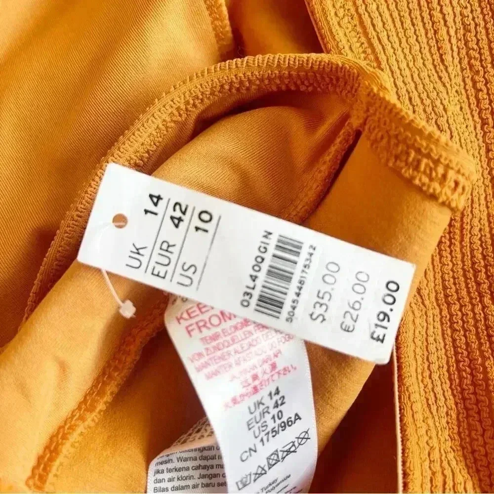 Topshop Crinkle Ring Bandeau Bikini Top Size 10 NWT - Picture 7 of 8